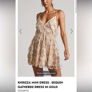Showpo khrizza mini dress in gold